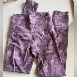 Pink camo lululemon leggings 25”